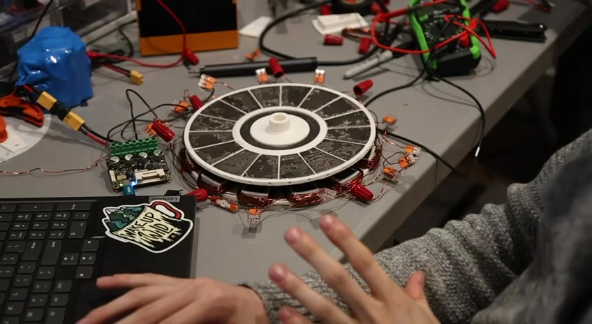 First spin test of the axial flux motor